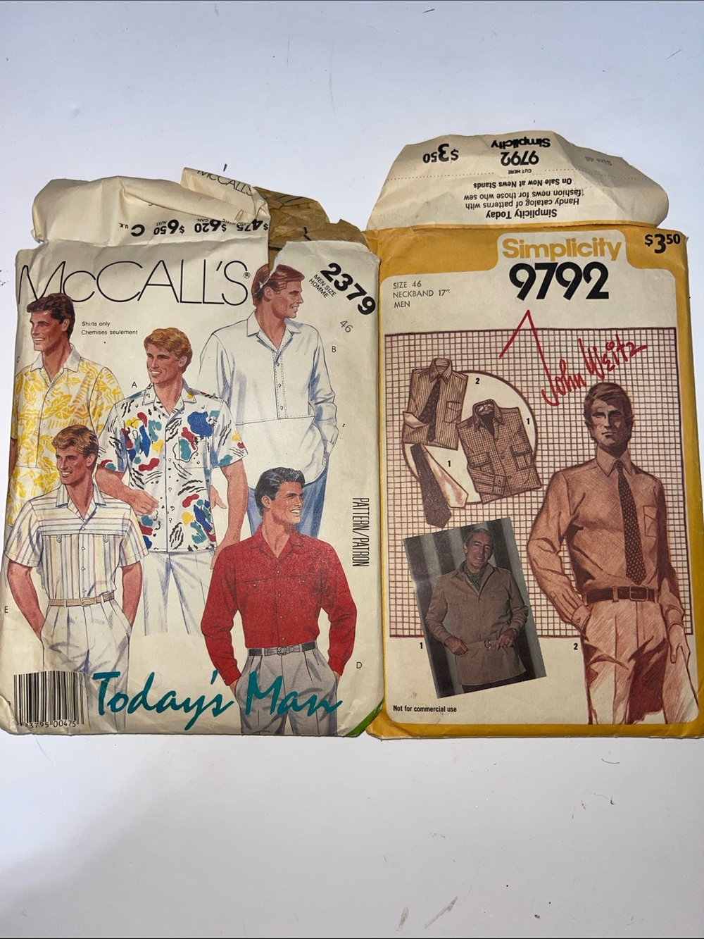 5/$25 Men's Vintage Pattern Shirt - Red & White Options